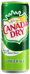 Bautura racoritoare carbogazoasa Canada Dry Ginger Ale, Doza, 12 x 0.33L