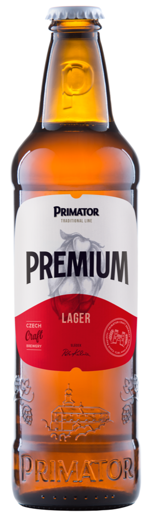 Bere Primator Premium Lager (Traditional), 5%, Sticla 0.5L, 6 bucati